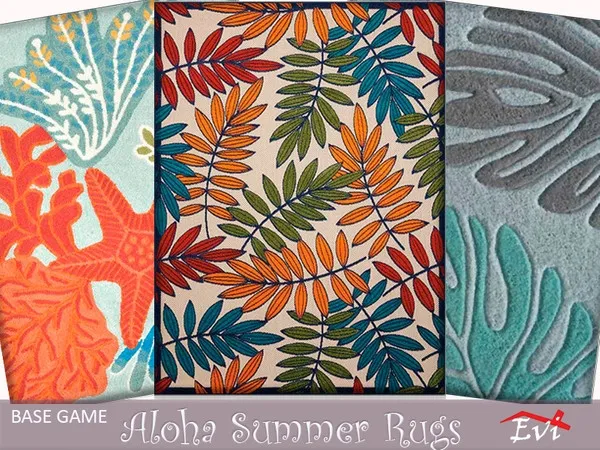 Alpha Aloha Summer rugs - The Sims 4 Custom Content