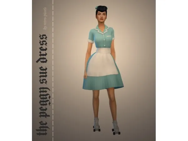 Maxis Match retro pixels the peggy sue dress - The Sims 4 Custom Content