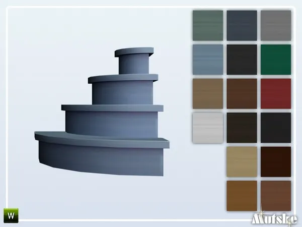Stairs Add on Unremarkable Staircase 4 steps Round - The Sims 4 Custom Content