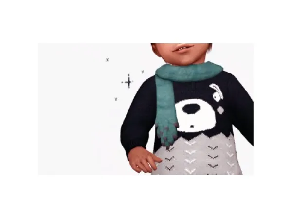 Maxis Match blarffy chisamis asparagus a scarf for toddlers - The Sims 4 Custom Content