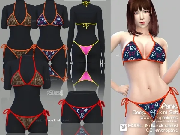 Alpha Designer Bikini Set (Bottom) by nitropanic - The Sims 4 Custom Content