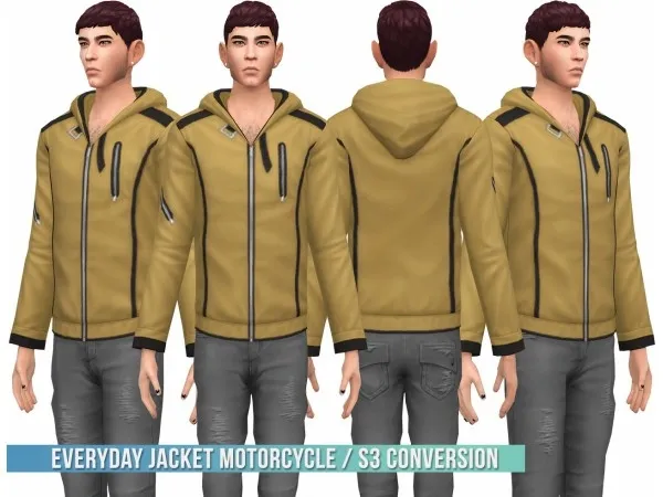 Maxis Match bustedpixels Everyday Jacket Motorcycle S3 Conversion - The Sims 4 Custom Content