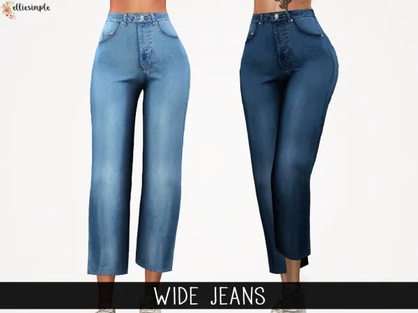 Alpha Elliesimple Wide Jeans - The Sims 4 Custom Content