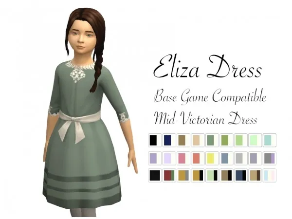 Maxis Match Eliza Dress Victorian Childrens Dress - The Sims 4 Custom Content