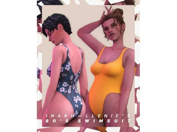 Maxis Match gvbesims INAKHS 80s SWIMSUIT RECOLORS - The Sims 4 Custom Content