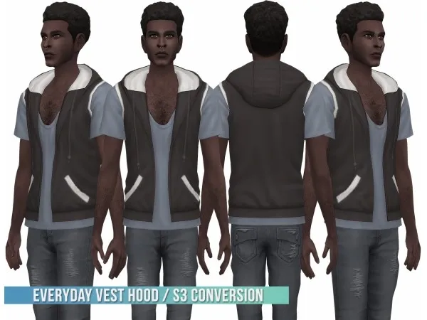 Maxis Match bustedpixels Everyday Vest Hood S3 Conversion - The Sims 4 Custom Content