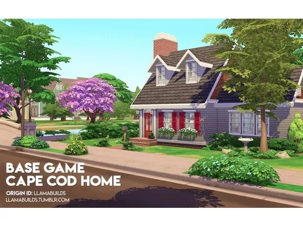 Maxis Match llamabuilds Base Game Cape Cod Home - The Sims 4 Custom Content
