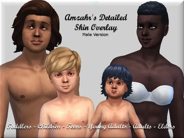 Alpha Amzahr's Detailed Skin Overlay Male Frame - The Sims 4 Custom Content