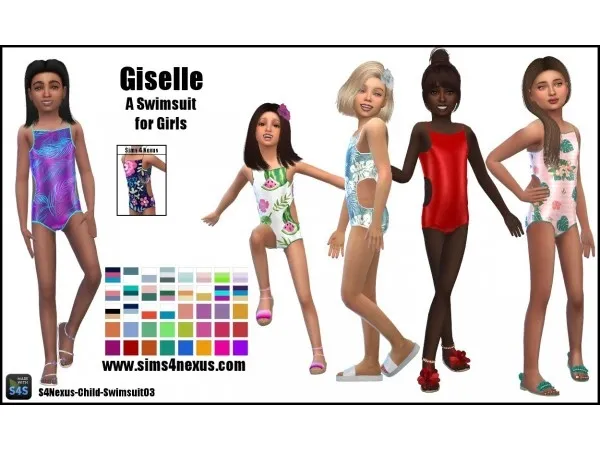 Maxis Match sims4nexus Giselle A Swimsuit for Girls Toddler Girls - The Sims 4 Custom Content