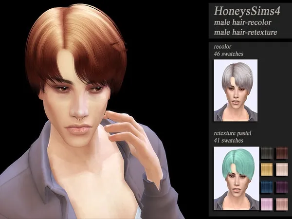 HoneysSims4 Recolor hair male Ade Jungkook mesh required - The Sims 4 Custom Content