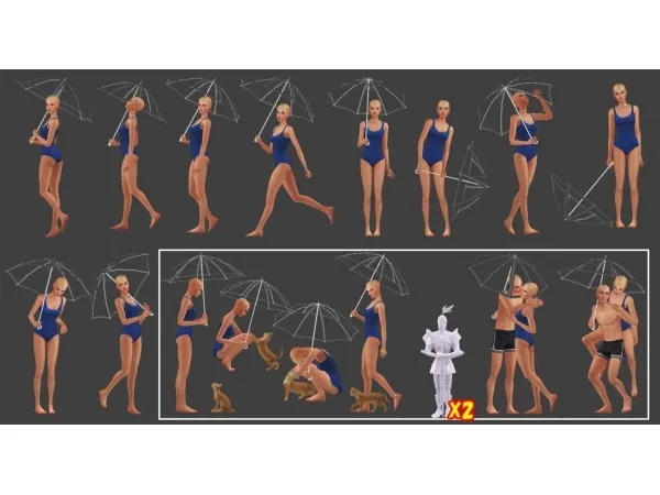 Alpha Translucent Umbrella Pose luckyday by a - The Sims 4 Custom Content