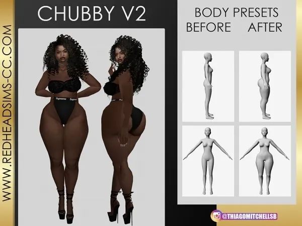 Mix BODY PRESETS CHUBBY V2 - The Sims 4 Custom Content
