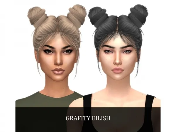 Alpha Eilish Hair V1 by grafity-cc - The Sims 4 Custom Content