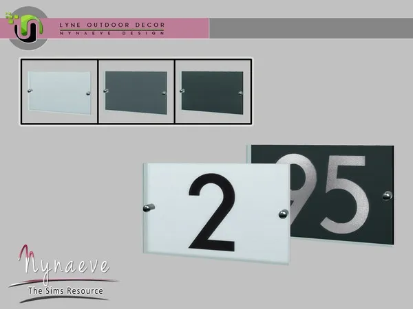Lyne House Number Plaque - The Sims 4 Custom Content