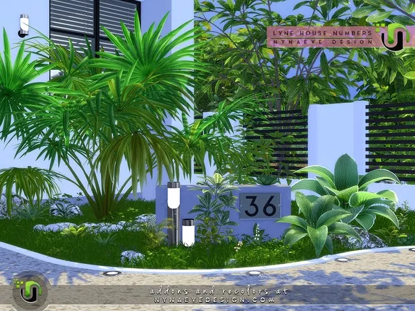 Alpha Lyne House Numbers - The Sims 4 Custom Content