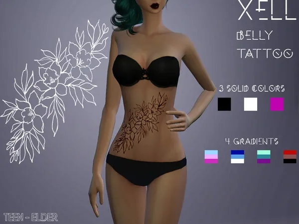 Alpha Belly Tattoo 01 - The Sims 4 Custom Content