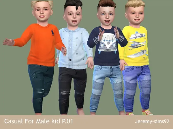 Alpha Casual For Male Kids P01 Cats and Dogs needed - The Sims 4 Custom Content