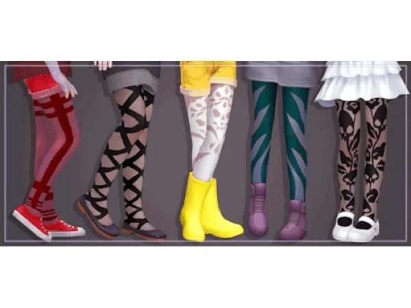 Maxis Match incandescentsims Base Game Vampire Tights for Kids - The Sims 4 Custom Content