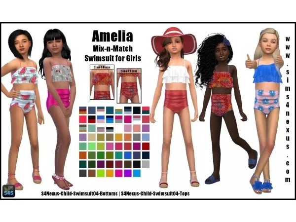 Alpha sims4nexus Amelia A Swimsuit for Girls Toddler Girls - The Sims 4 Custom Content