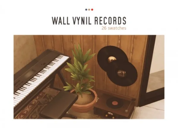 Maxis Match Wall vynil records makoto by cc - The Sims 4 Custom Content