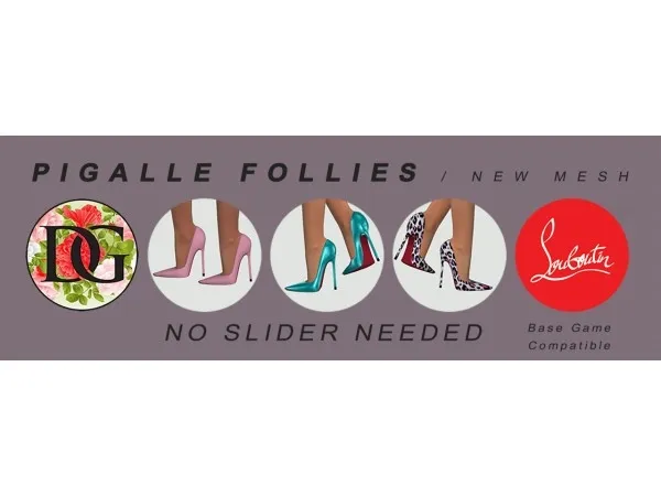 Mix dallasgirl79 Christian Louboutin Pigalle Follies Pumps New Mesh (No Slider Needed) - The Sims 4 Custom Content