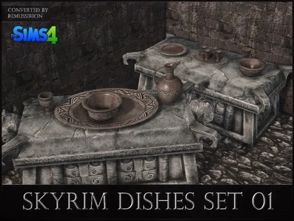 Alpha [RemusSirion] Skyrim Dishes 01 - The Sims 4 Custom Content
