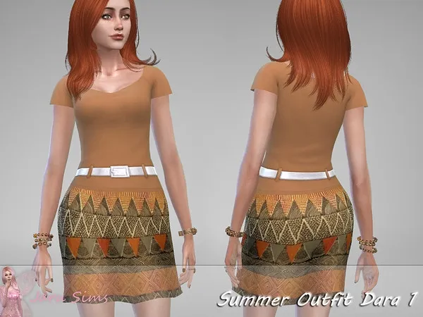Alpha Summer Outfit Dara 1 - The Sims 4 Custom Content