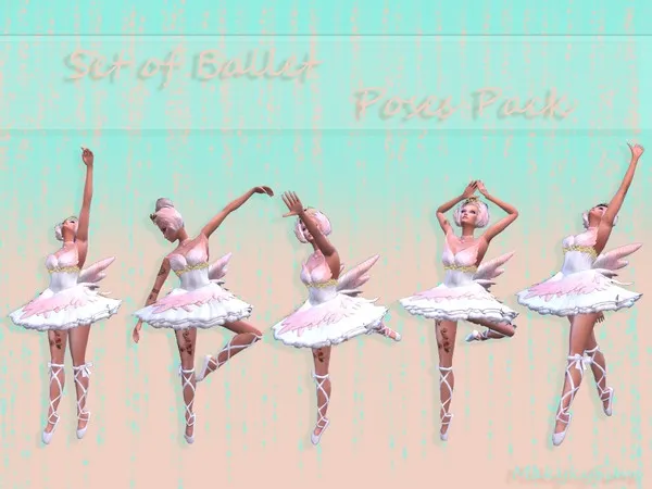 Alpha Poses Set of Ballet - The Sims 4 Custom Content