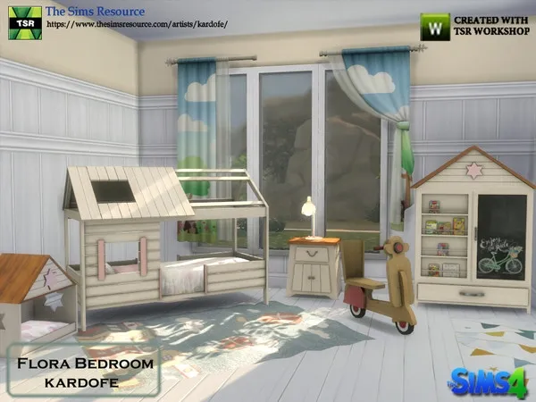 Alpha kardofe_Flora Bedroom_ - The Sims 4 Custom Content