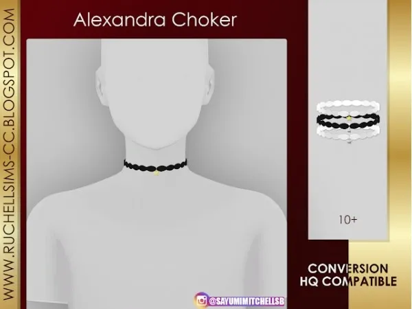 Alpha Alexandra Choker by ruchellsims - The Sims 4 Custom Content