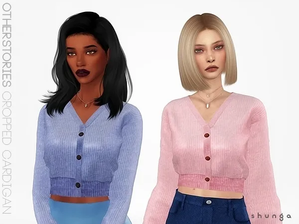 Alpha SHUNGA OTHERSTORIES Cropped Cardigan by shunga - The Sims 4 Custom Content