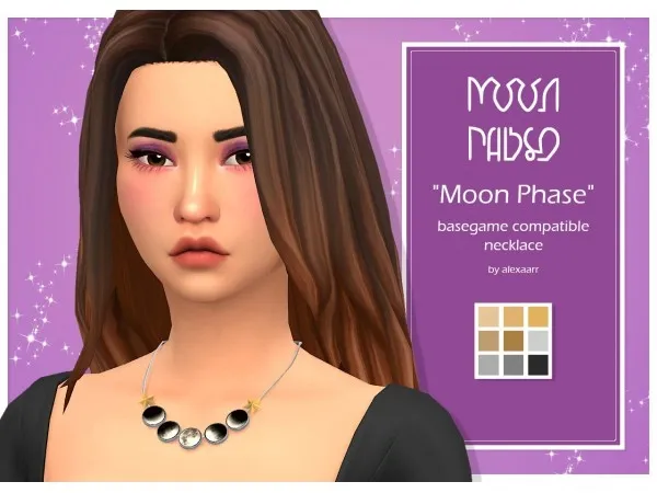 Maxis Match alexaarr Moon Phase Necklace - The Sims 4 Custom Content