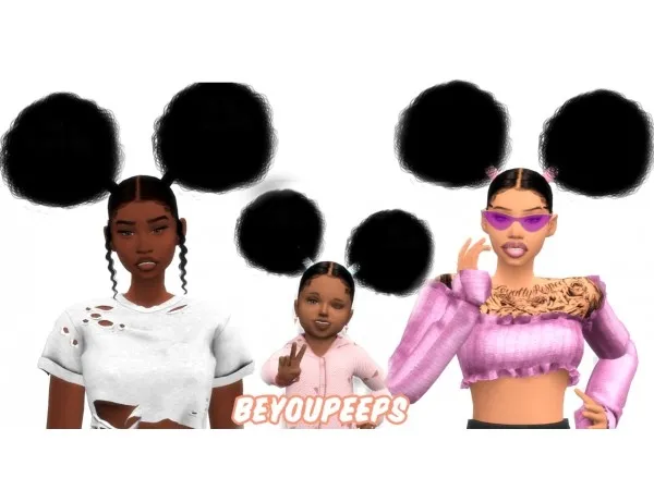 Alpha beyoupeeps PLAY HAIR by BeYouPeeps - The Sims 4 Custom Content