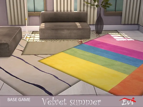 Alpha Velvet summer rugs - The Sims 4 Custom Content