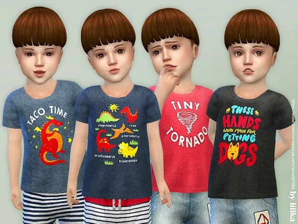 Alpha T Shirt Toddler Boys P02 - The Sims 4 Custom Content