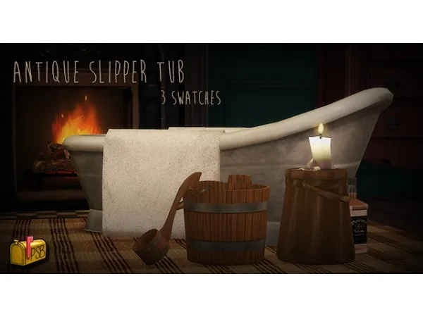Maxis Match Antique Slipper Tub by pandorasimbox - The Sims 4 Custom Content