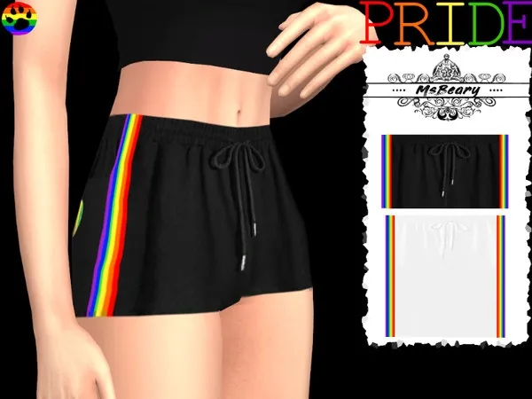 Alpha Rainbow Striped ShortsPants - The Sims 4 Custom Content