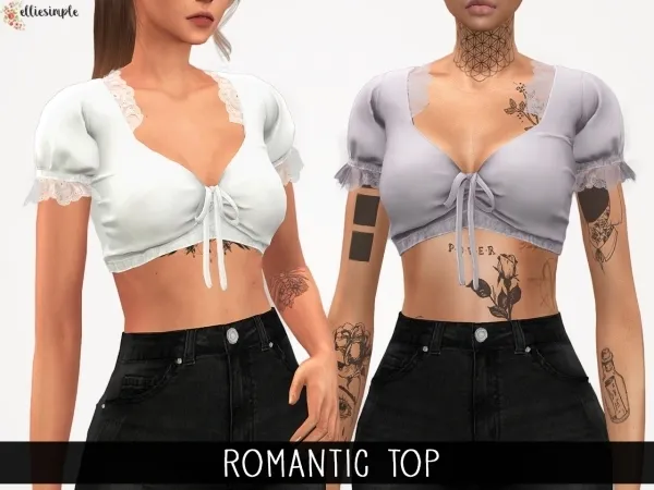 Alpha Elliesimple Romantic top by elliesimple - The Sims 4 Custom Content