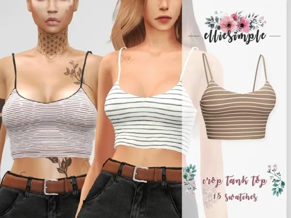Alpha Elliesimple Crop Tank Top by elliesimple - The Sims 4 Custom Content