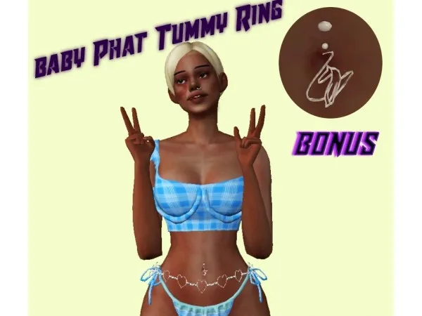 Alpha mandymayari BELLY CHAIN AND TUMMY RING - The Sims 4 Custom Content