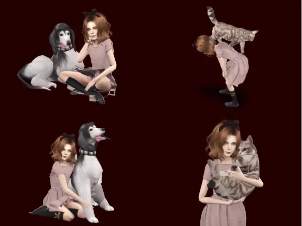 Alpha [EVVVVVVVE]kid pose(with pets)_01 - The Sims 4 Custom Content