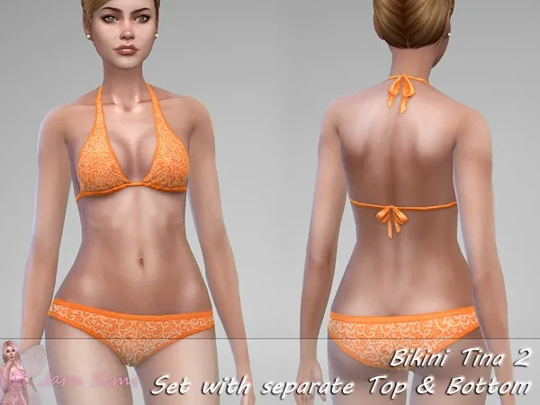 Maxis Match Bikini Tina 2 Set with separate top and bottom - The Sims 4 Custom Content