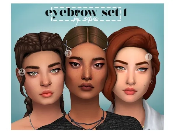 Maxis Match adiec EYEBROW SET 1 - The Sims 4 Custom Content
