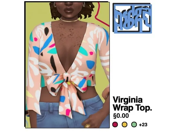 Maxis Match ridgeport Virginia Wrap Top - The Sims 4 Custom Content