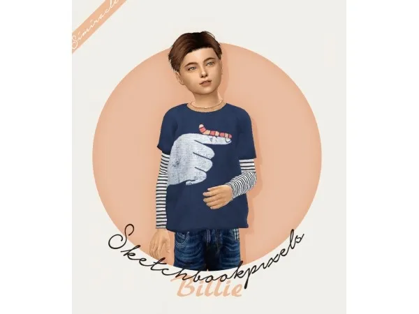 Alpha simiracle Sketchbookpixels Billie Kids Version 3T4 - The Sims 4 Custom Content