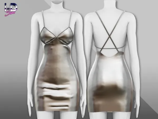 Alpha i D Sims Satin Mini Dress by polygoncouture - The Sims 4 Custom Content