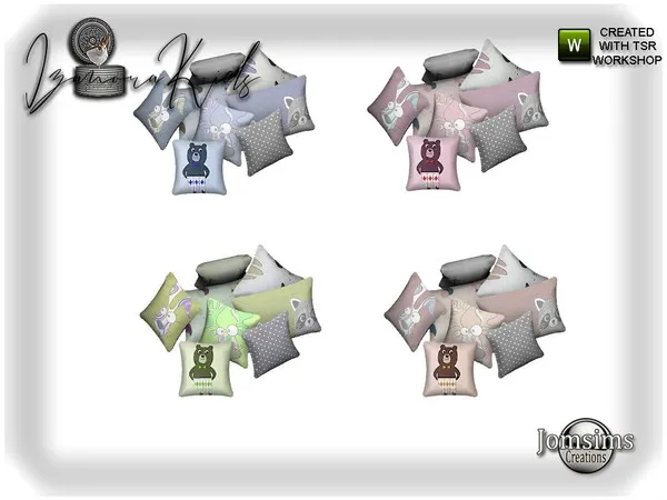Izanora kids bedroom floor cushions deco - The Sims 4 Custom Content