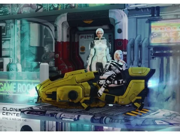 Alpha vertseta [MellowLin] Versci fi Halo bike Portal door - The Sims 4 Custom Content