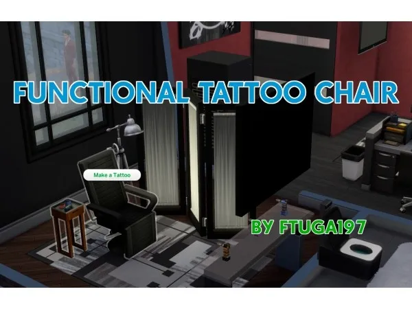 Maxis Match Functional Tattoo Chair (Original by Simour) by FTuga197 - The Sims 4 Custom Content