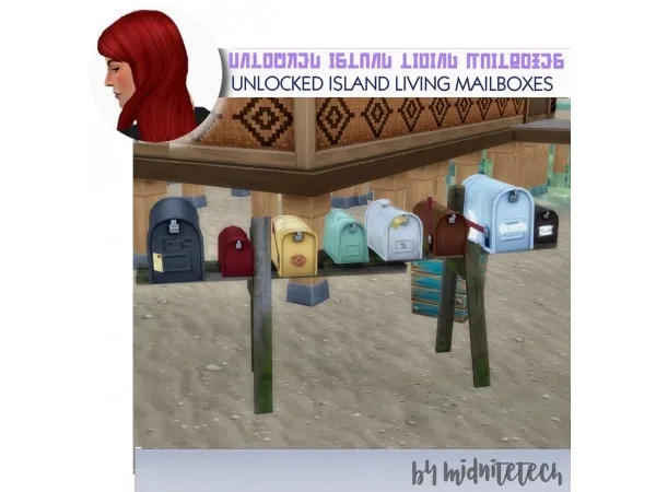 Maxis Match midnitetech UNLOCKED ISLAND LIVING MAILBOXES - The Sims 4 Custom Content